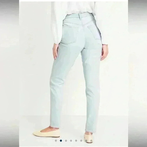Old navy light wash o.g. High rise straight secret smooth pocket jeans sz 8 - Picture 2 of 6